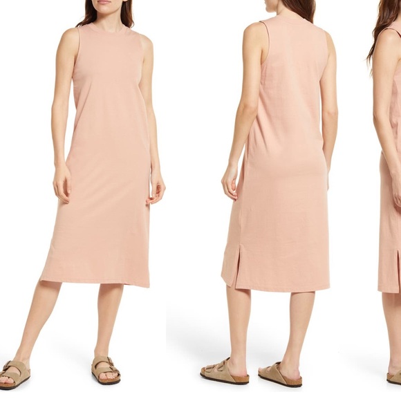 🔥1 hour final sale. Madewell,  crewneck tank cotton midi-dress - Picture 2 of 4